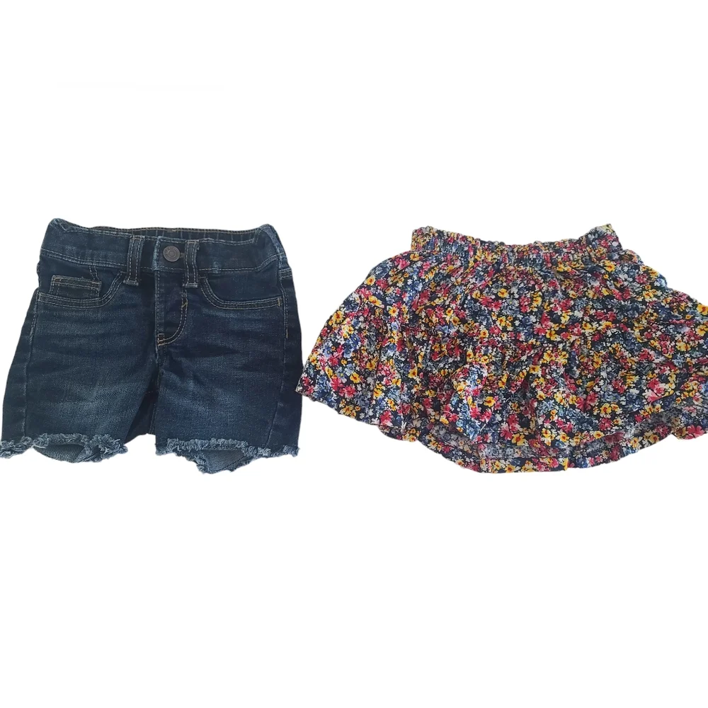 Old Navy Baby Girl Short Denim Flower Skirt Size 12 -18 Months